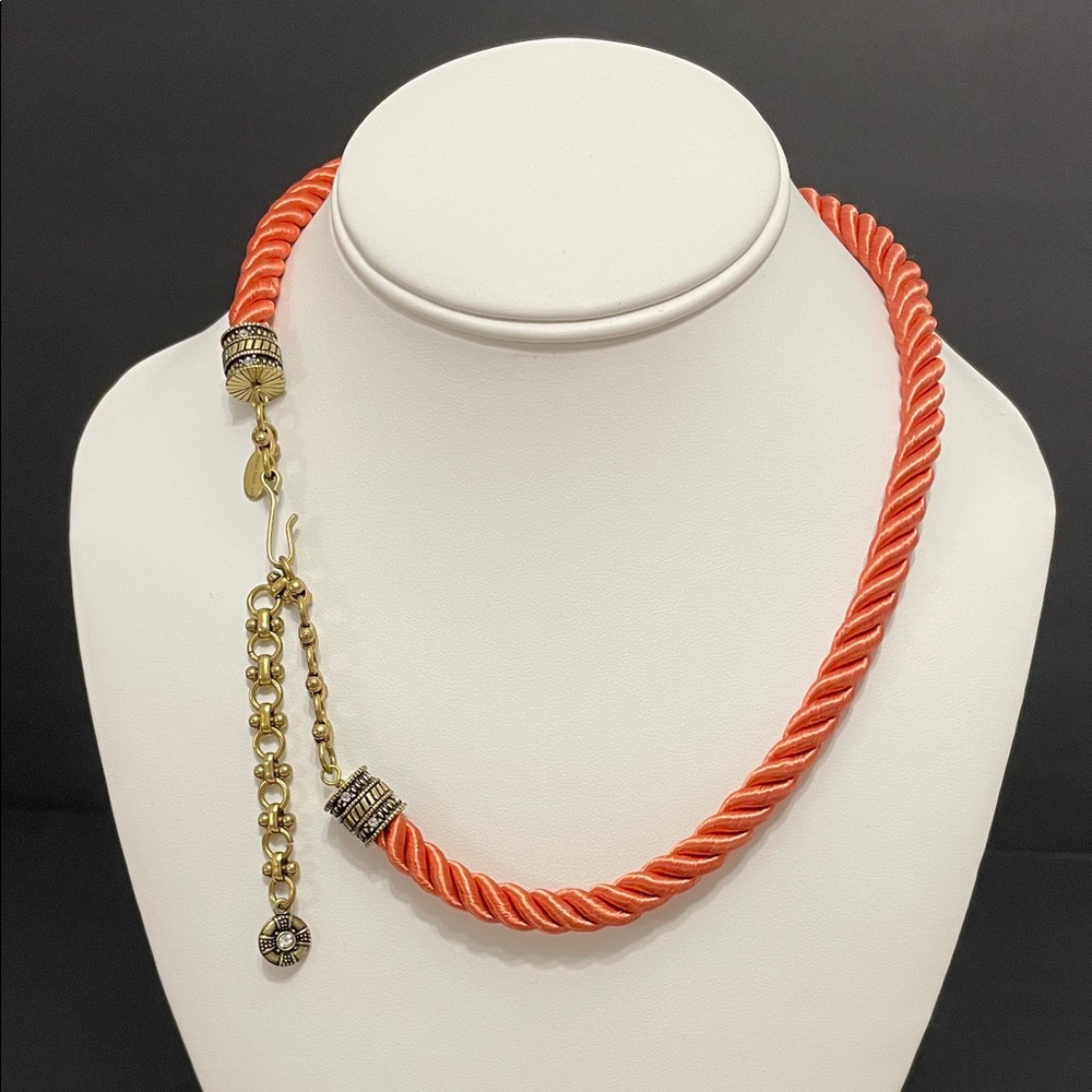 Heidi Daus Coral/Salmon Elegant Essentials Enhancer Cord Necklace